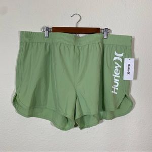 Hurley sz:3X Bright Green Elastic Band Logo Side Board Shorts